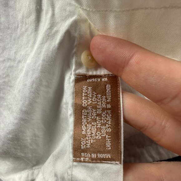 Gitman Bros TTX Pinpoint USA Point Cotton Oxford 15.5 35 White Button Up Men - Picture 10 of 16